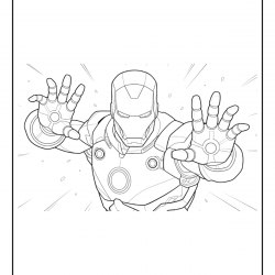 Desenho de Homem de Ferro para colorir e imprimir: número 12