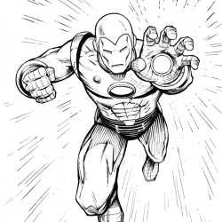 Desenho de Homem de Ferro para colorir e imprimir: número 14