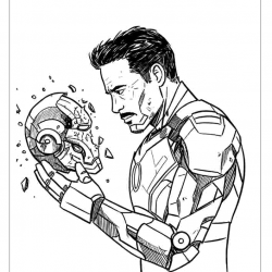 Desenho de Homem de Ferro para colorir e imprimir: número 19