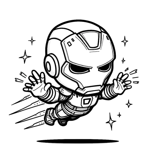 Desenho de Homem de Ferro para colorir e imprimir: número 20