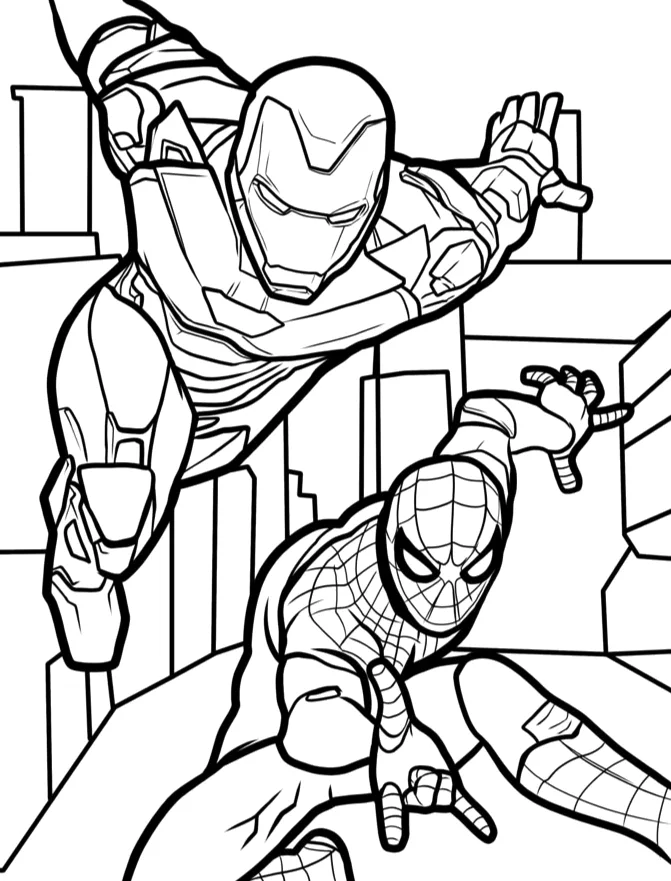 Desenho de Homem de Ferro para colorir e imprimir: número 22