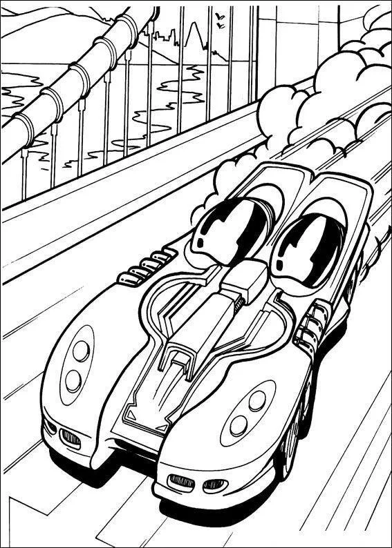 Desenho de Hot Wheels para colorir e imprimir: número 4