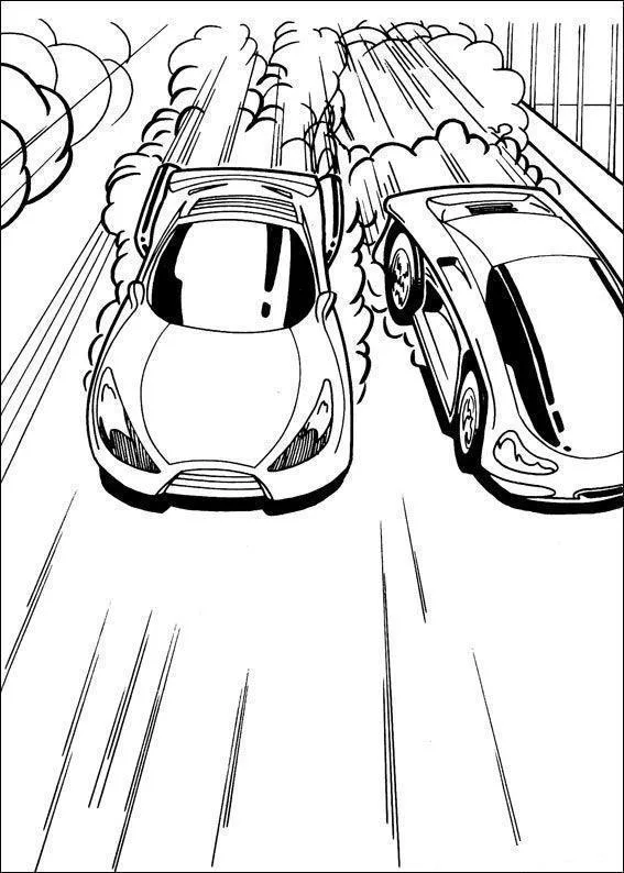 Desenho de Hot Wheels para colorir e imprimir: número 5