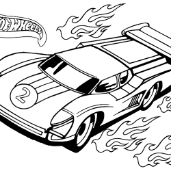 Desenho de Hot Wheels para colorir e imprimir: número 6