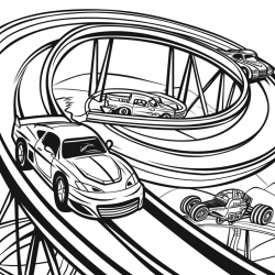 Desenho de Hot Wheels para colorir e imprimir: número 7