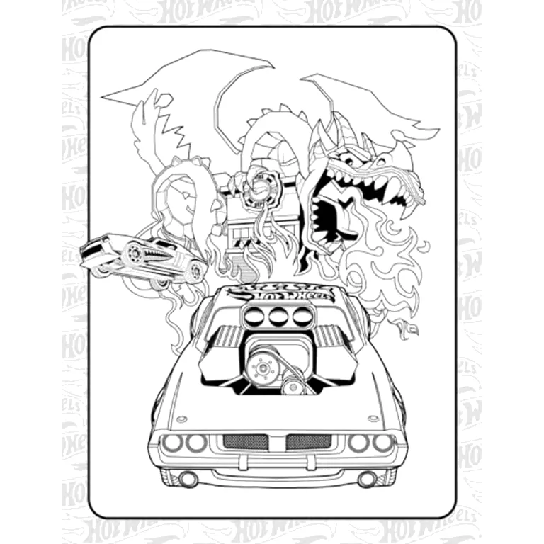 Desenho de Hot Wheels para colorir e imprimir: número 9