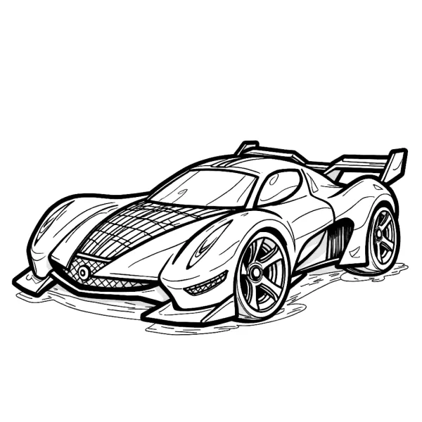 Desenho de Hot Wheels para colorir e imprimir: número 10