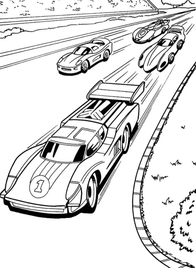 Desenho de Hot Wheels para colorir e imprimir: número 13
