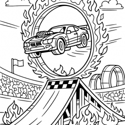 Desenho de Hot Wheels para colorir e imprimir: número 15