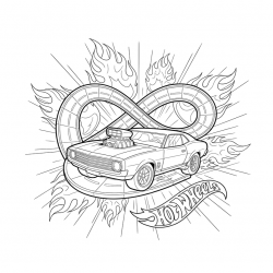 Desenho de Hot Wheels para colorir e imprimir: número 16