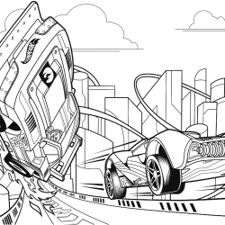 Desenho de Hot Wheels para colorir e imprimir: número 18