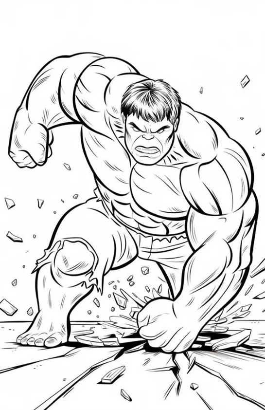 Desenho de Hulk para colorir e imprimir: número 1