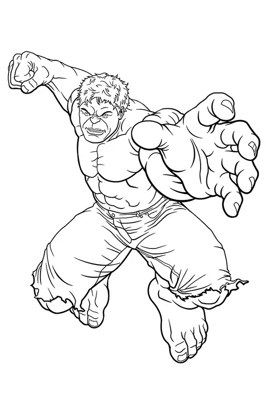 Desenho de Hulk para colorir e imprimir: número 2