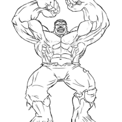 Desenho de Hulk para colorir e imprimir: número 4