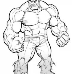 Desenho de Hulk para colorir e imprimir: número 8