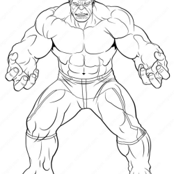 Desenho de Hulk para colorir e imprimir: número 9