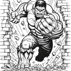 Desenho de Hulk para colorir e imprimir: número 10
