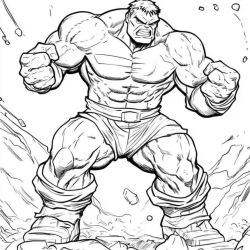 Desenho de Hulk para colorir e imprimir: número 11