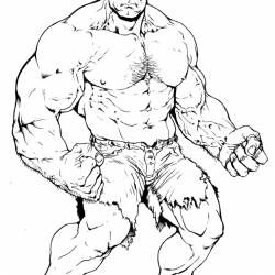 Desenho de Hulk para colorir e imprimir: número 12