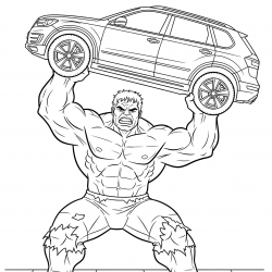 Desenho de Hulk para colorir e imprimir: número 13