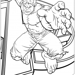 Desenho de Hulk para colorir e imprimir: número 14