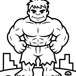 Desenho de Hulk para colorir e imprimir: número 15