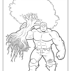 Desenho de Hulk para colorir e imprimir: número 17