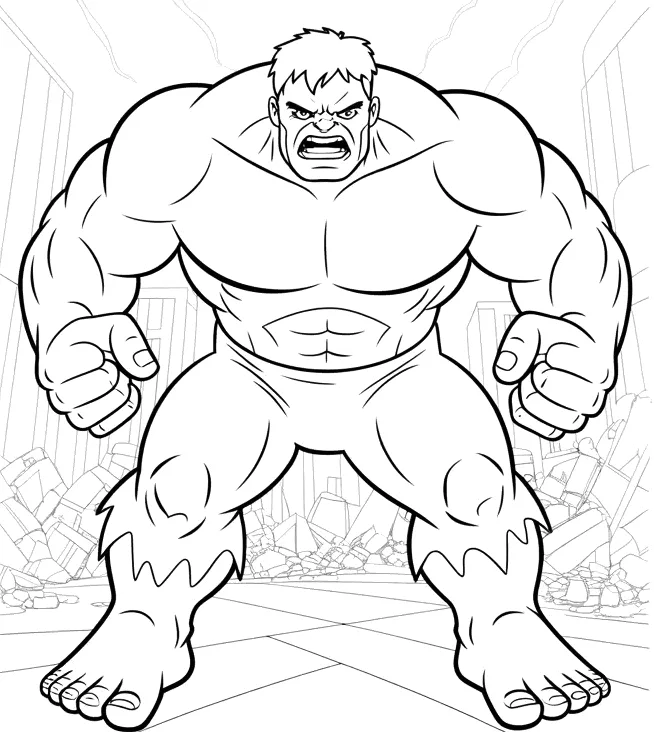 Desenho de Hulk para colorir e imprimir: número 18