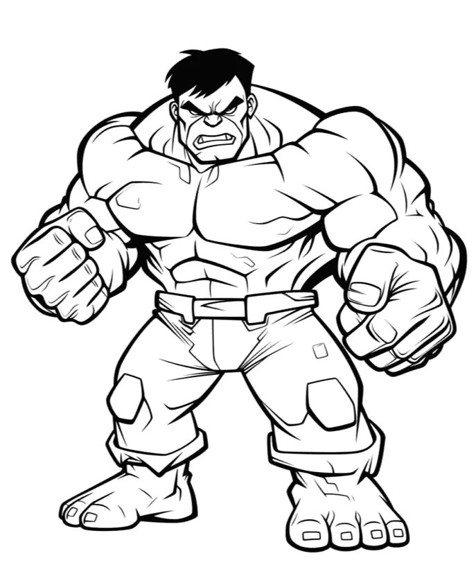 Desenho de Hulk para colorir e imprimir: número 20