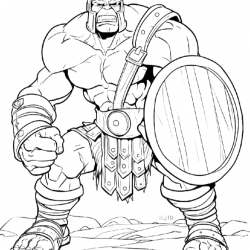 Desenho de Hulk para colorir e imprimir: número 24
