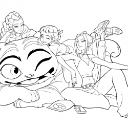 Desenho de Huntrix para colorir e imprimir: número 2