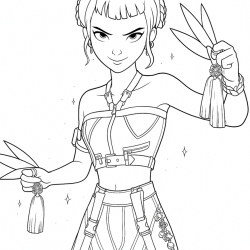 Desenho de Huntrix para colorir e imprimir: número 3