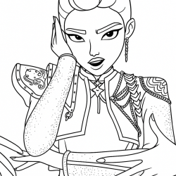 Desenho de Huntrix para colorir e imprimir: número 5