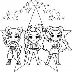 Desenho de Huntrix para colorir e imprimir: número 6