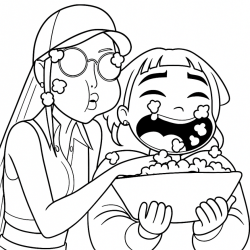 Desenho de Huntrix para colorir e imprimir: número 7