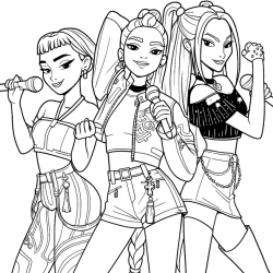 Desenho de Huntrix para colorir e imprimir: número 8