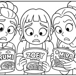 Desenho de Huntrix para colorir e imprimir: número 14
