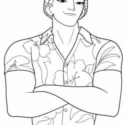 Desenho de Huntrix para colorir e imprimir: número 15