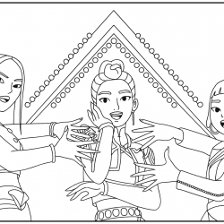 Desenho de Huntrix para colorir e imprimir: número 16