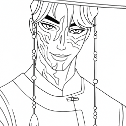 Desenho de Huntrix para colorir e imprimir: número 17