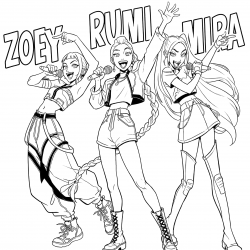 Desenho de Huntrix para colorir e imprimir: número 18
