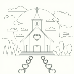 Desenho de Igrejas para colorir e imprimir: número 2