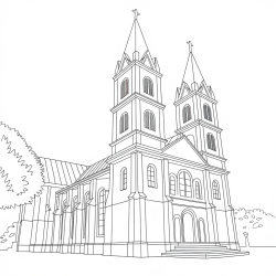 Desenho de Igrejas para colorir e imprimir: número 4