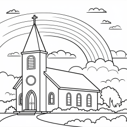 Desenho de Igrejas para colorir e imprimir: número 8