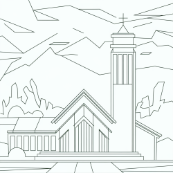 Desenho de Igrejas para colorir e imprimir: número 10