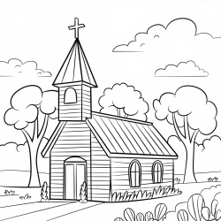 Desenho de Igrejas para colorir e imprimir: número 14