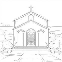 Desenho de Igrejas para colorir e imprimir: número 15