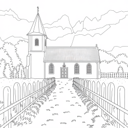 Desenho de Igrejas para colorir e imprimir: número 17