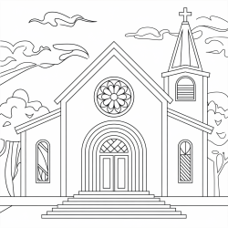 Desenho de Igrejas para colorir e imprimir: número 18