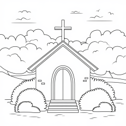 Desenho de Igrejas para colorir e imprimir: número 19